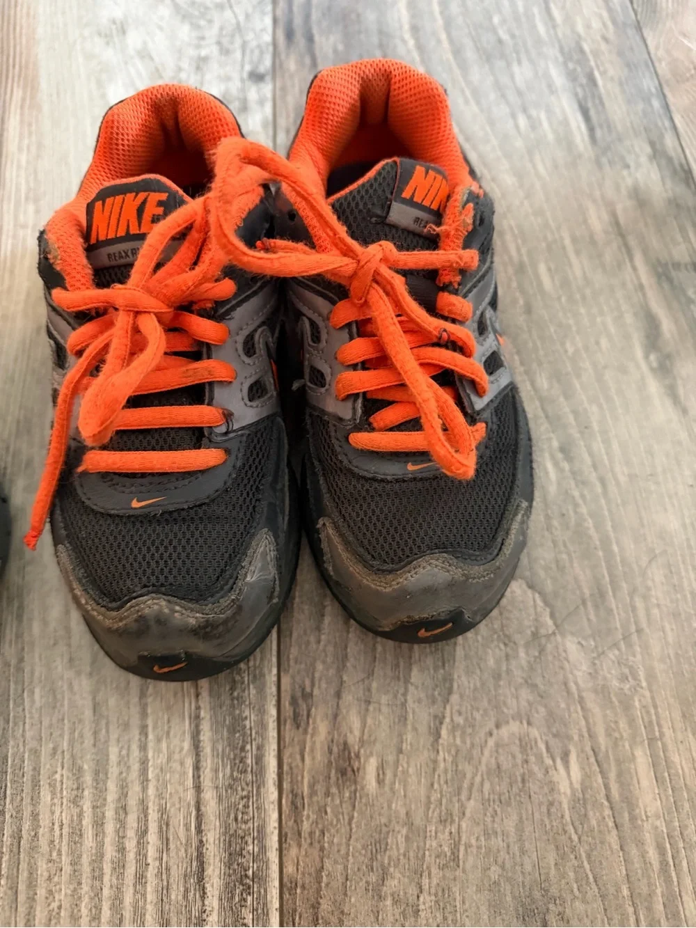 Nike Kids Black and Orange Mesh Sneakers
